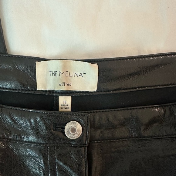 Aritzia Wilfred The Melina Pant, Black, 10, leather - Picture 4 of 5